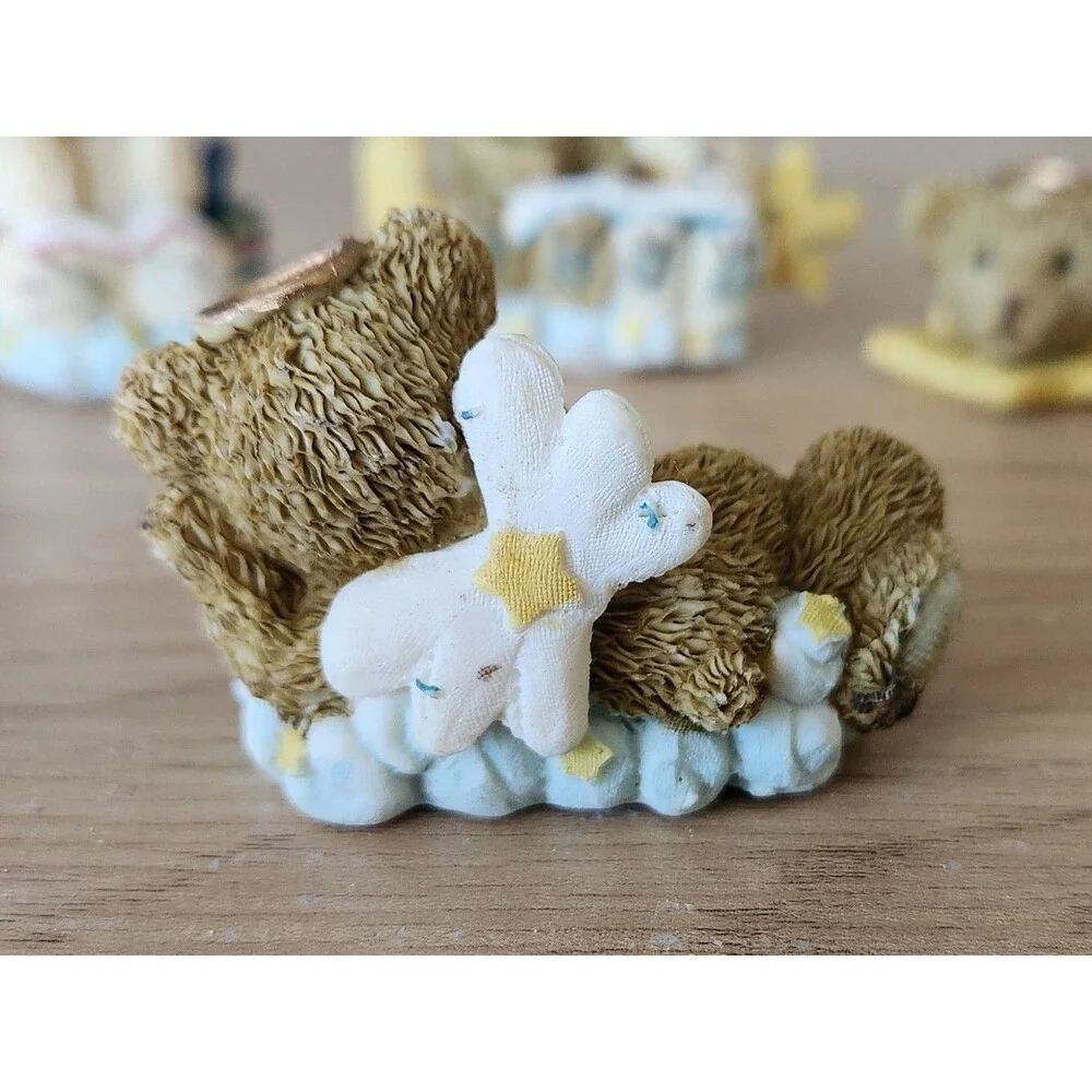 Angels Bears Vintage Decorative Miniature Resin Tea Set Popular Imports 1997